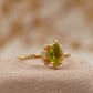 Marquise Cut Cluster Halo Diamond Peridot Engagement Ring