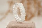 Baguette Cut Fire Opal Wedding Band 925 Sterling Silver - MinimalistJewels