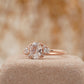 1.5ct Oval Cut Moissanite Cluster Rose Gold Engagement Ring