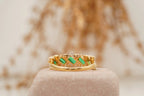 Baguette Cut Emerald Gemstone Stacking Matching Wedding Band - MinimalistJewels