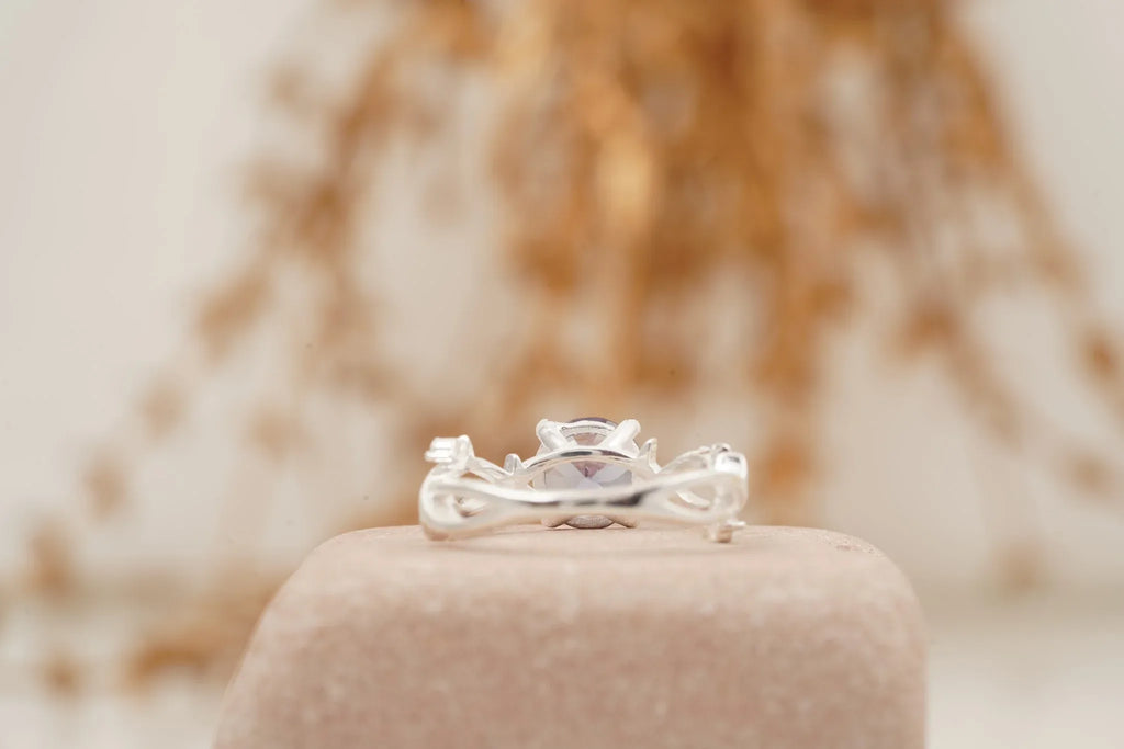 Alexandrite Gold Twist Engagement Ring | June Birthstone - MinimalistJewels