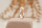 Ruby And Diamond Wedding Band 925 Sterling Silver - MinimalistJewels