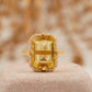 2Ct Large Citrine Emerald Cut Halo Diamond Engagement Ring