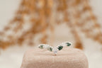 Marquise Moss Agate Wedding Band 925 Sterling Silver Ring - MinimalistJewels