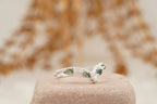 Marquise Moss Agate Wedding Band 925 Sterling Silver Ring - MinimalistJewels