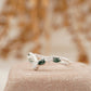 Marquise Moss Agate Wedding Band 925 Sterling Silver Ring