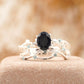 Oval Cut Blue Sandstone 925 Sterling Silver Engagement Ring Women