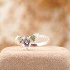 Kite Shaped Alexandrite 925 Sterling Silver Wedding Band - MinimalistJewels