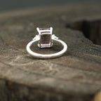 Emerald Cut Pink Tourmaline Ring - MinimalistJewels