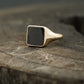 Men's signet ring with black onyx