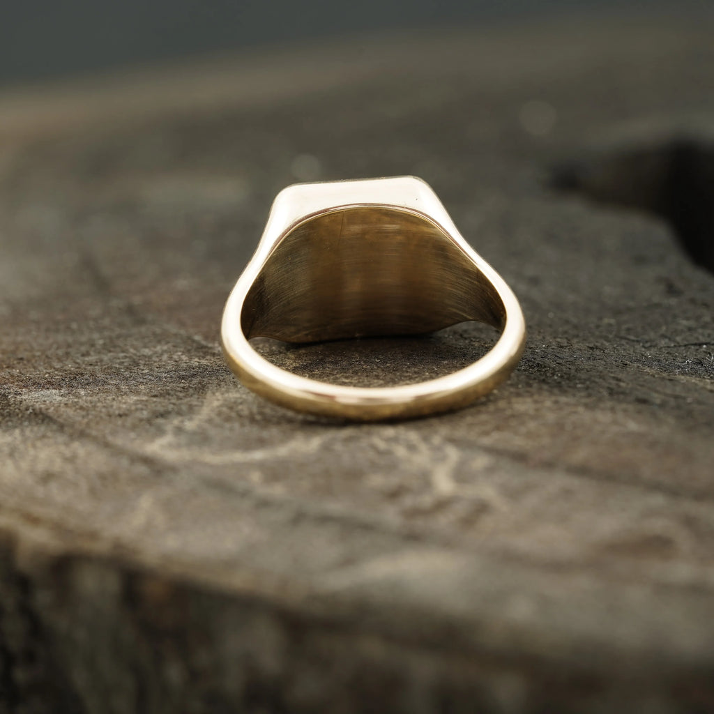 Perfect Men's Black Onyx Signet Rings 14k Solid Gold - MinimalistJewels