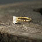 Oval Moissanite Solitaire Ring 10k Solid Gold - MinimalistJewels