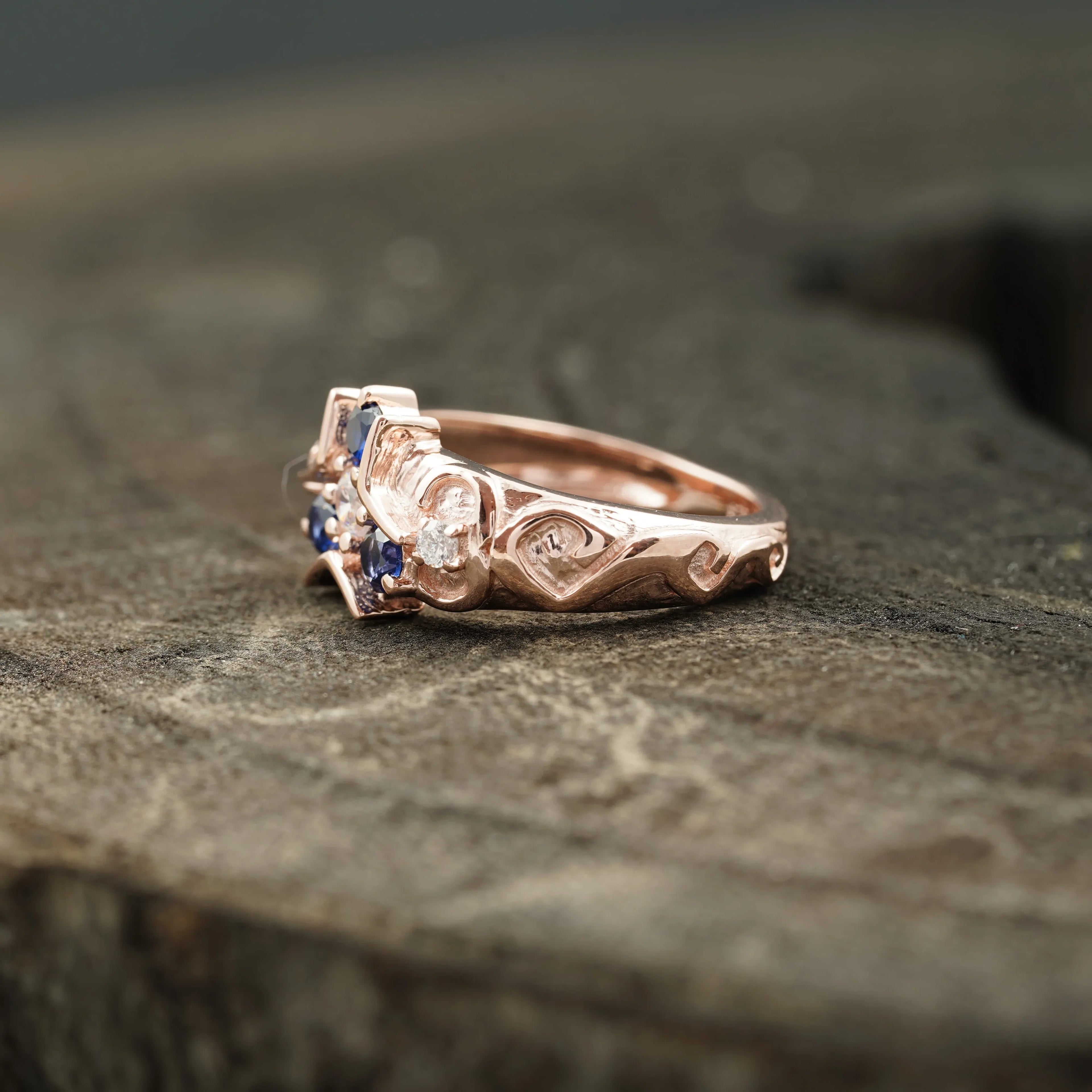 Triforce Zora's Sapphire Spiritual Stone Legend of Zelda Ring - MinimalistJewels