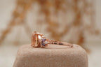 Pear Morganite Cluster Moissanite Alexandrite Ring - MinimalistJewels