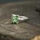 Natural Green Amethyst Prestolite Engagement Ring