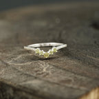 Curved Green Amethyst Stacking Matching Wedding Band - MinimalistJewels