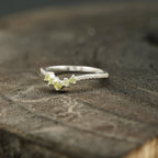 Curved Green Amethyst Stacking Matching Wedding Band - MinimalistJewels
