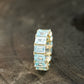 Baguette-Cut Aquamarine Full Eternity Wedding Band