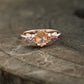 Oval Cut Morganite Gemstone Sterling Silver Engagement Ring &amp; Diamond