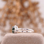 Hexagon Cut Moss Agate Cluster Art Deco Ring - MinimalistJewels