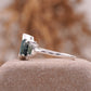 Bezel Set Moss Agate Hexagon Engagement Ring  SIde Position