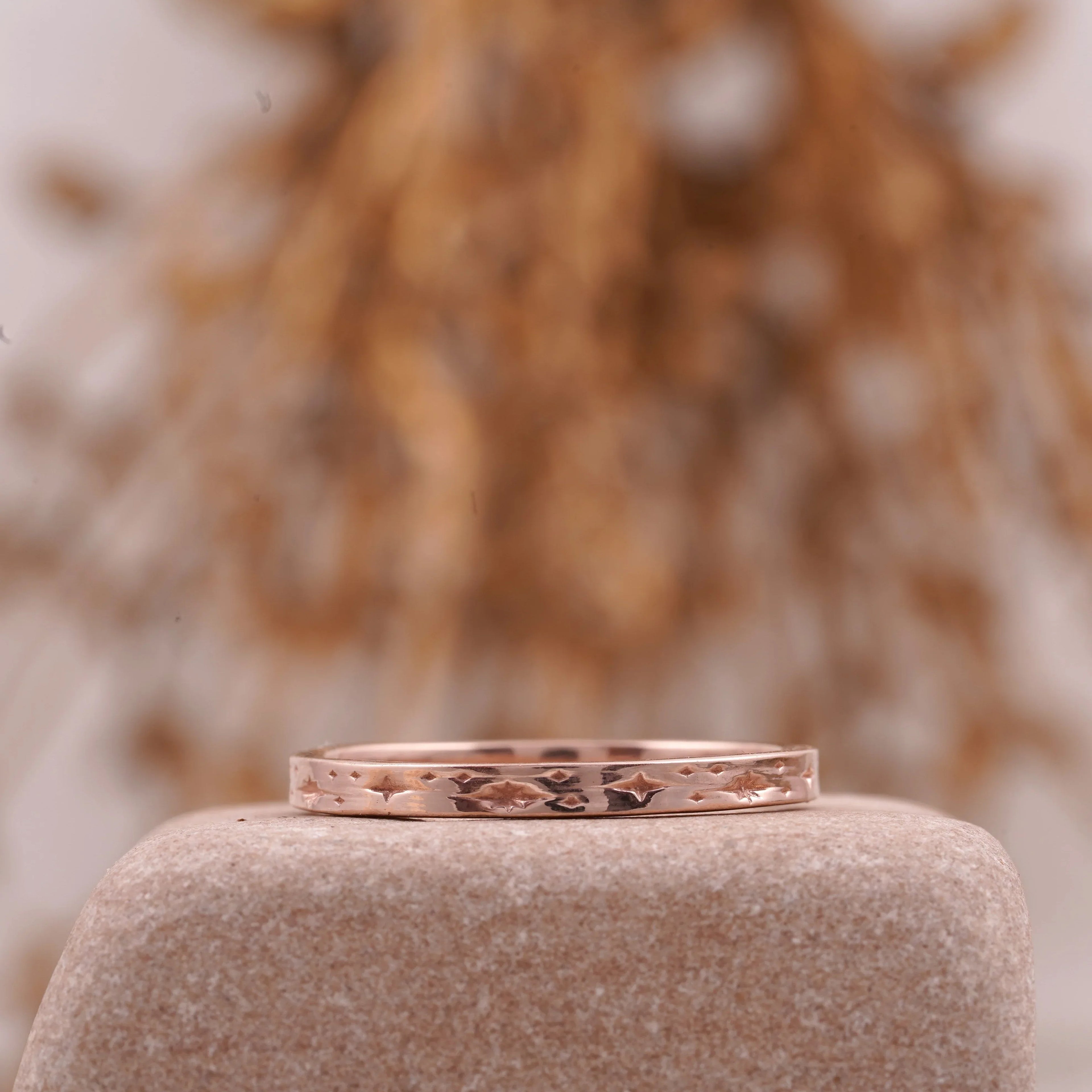 Celestial Star Engraved Wedding Ring - MinimalistJewels