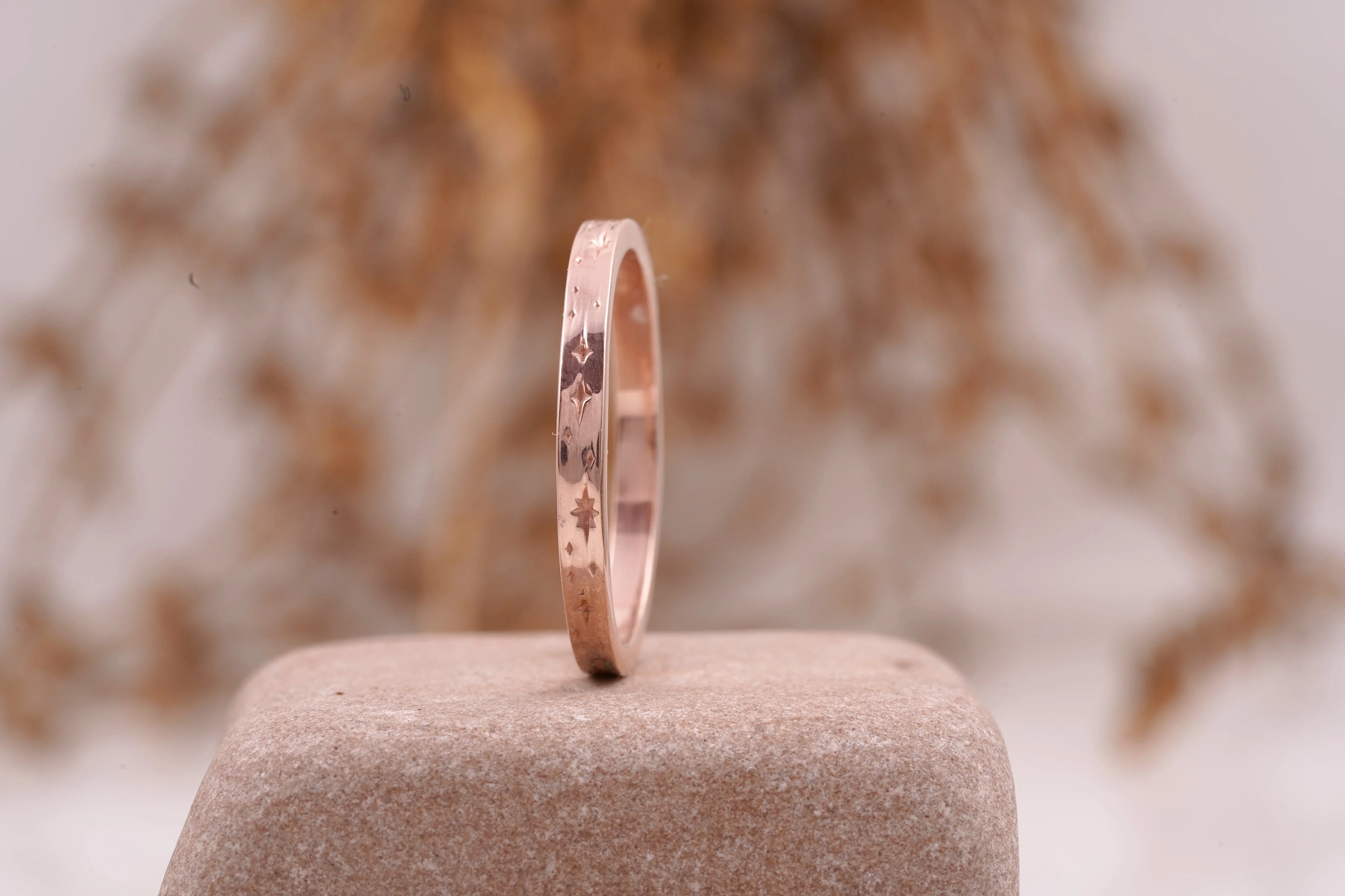 Celestial Star Engraved Wedding Ring - MinimalistJewels