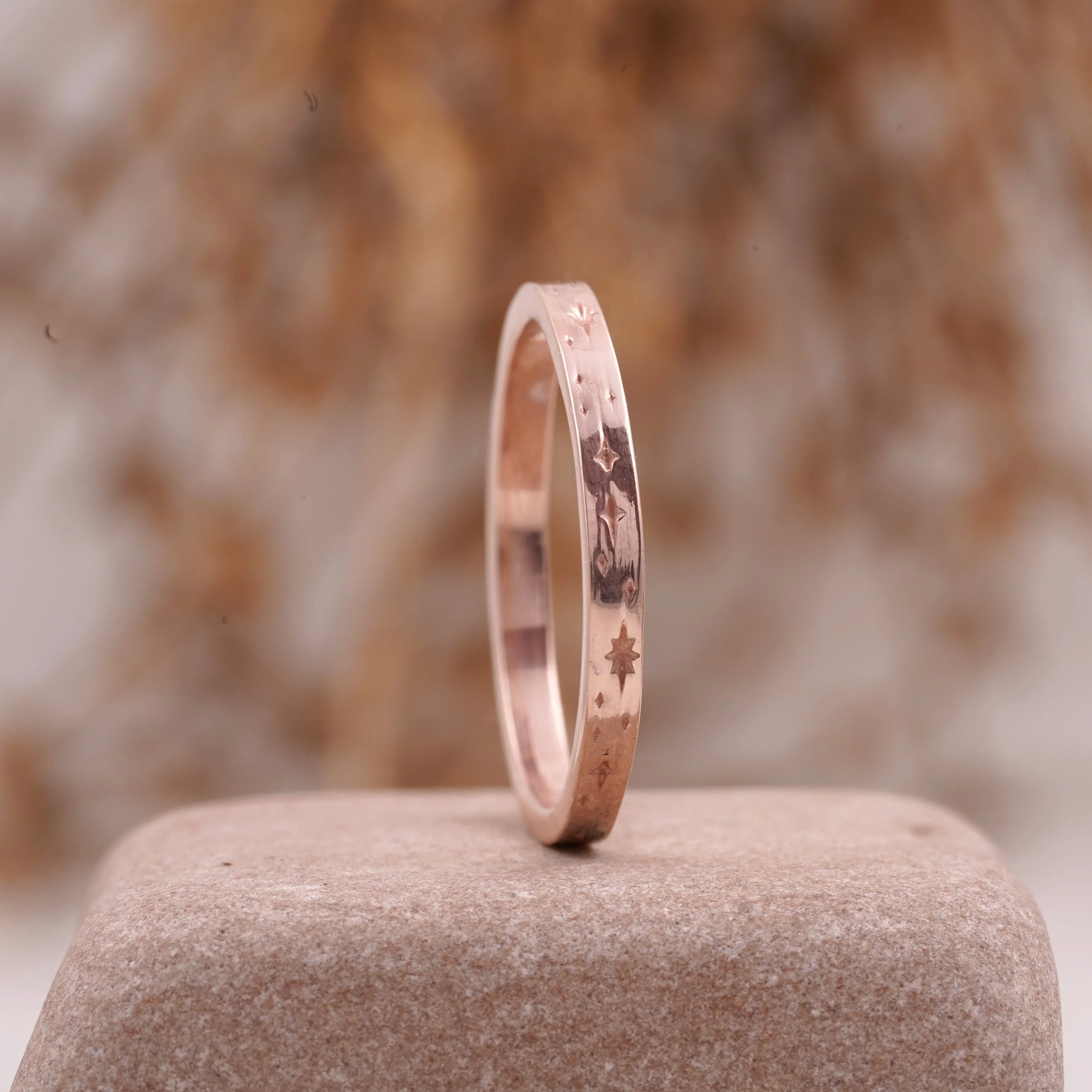 Celestial Star Engraved Wedding Ring - MinimalistJewels