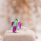 Watermelon Tourmaline Baguette Cocktail Ring Left Angle