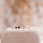 Black Onyx Moon Stackable Engagement Ring - MinimalistJewels
