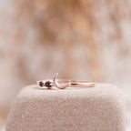 Black Onyx Moon Stackable Engagement Ring - MinimalistJewels