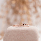 Black Onyx Moon Stackable Engagement Ring - MinimalistJewels