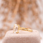 Moissanite Cushion Cut Stacking Gold Engagement Ring - MinimalistJewels
