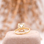 Moissanite Cushion Cut Stacking Gold Engagement Ring - MinimalistJewels