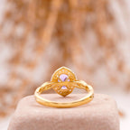 Oval Amethyst Halo Diamond Engagement Ring - MinimalistJewels