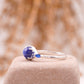 Vintage Blue Star Sapphire Silver Engagement Ring SIde Angle