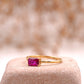 Baguette Cut Ruby 14K Solid Gold Stacking Ring For Women