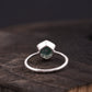 Hexagon Cut Moss Agate Bezel Set Engagement Ring