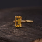 Baguette Citrine Engagement Ring | November Birthstone Jewelry - MinimalistJewels