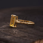 Baguette Citrine Engagement Ring | November Birthstone Jewelry - MinimalistJewels