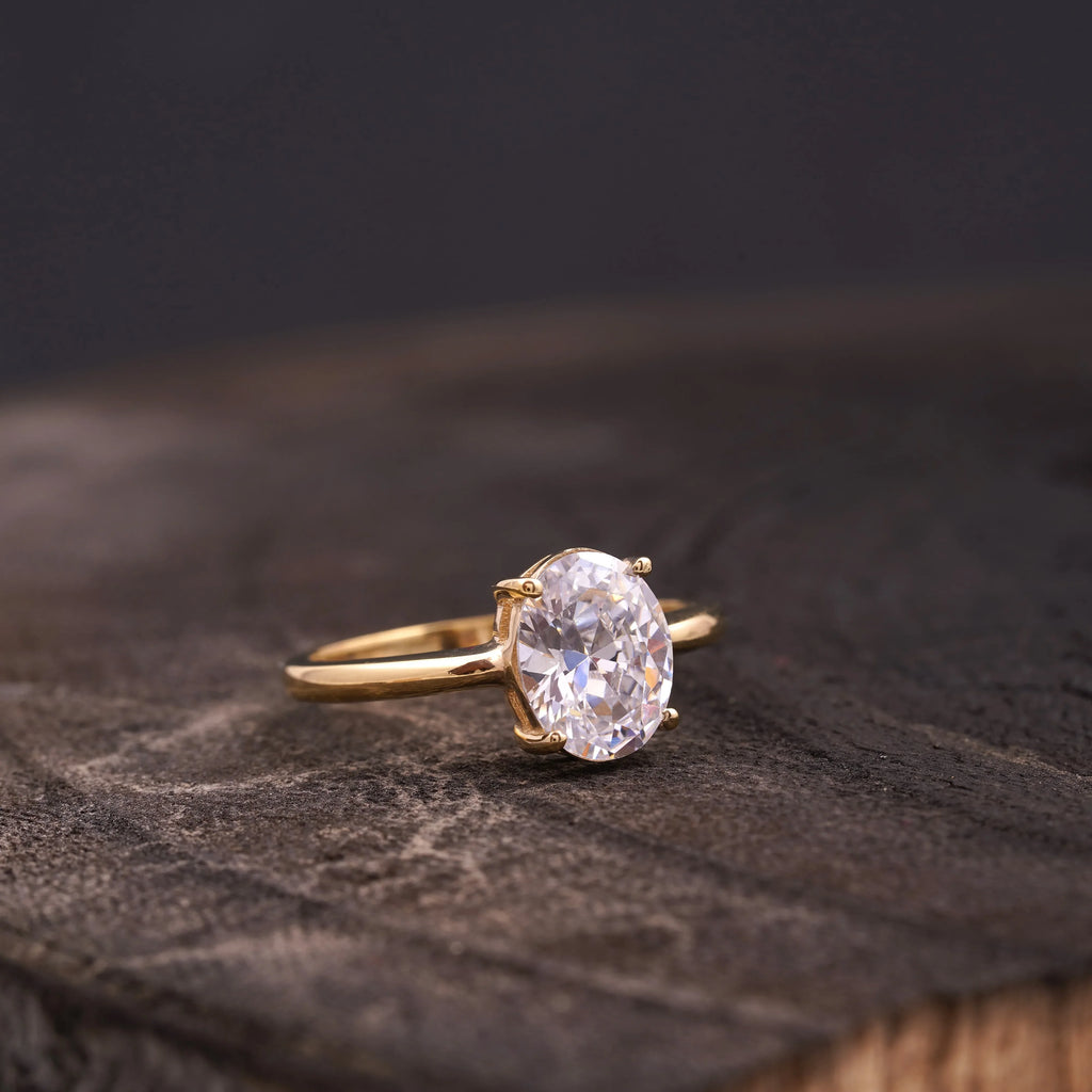 Oval Moissanite Engagement Rings - MinimalistJewels