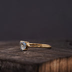 Dainty Heart Aquamarine Stacking Ring - MinimalistJewels