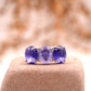 Tanzanite Gemstone Stacking Three Stone Ring 925 Sterling Silver