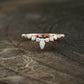 Marquise Opal Curved Wedding Band, October Birthstone, 14k Rose Gold Ring