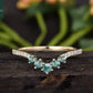 Natural Moss Agate Halo Eternity Wedding Band 