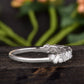 Baguette cut Moissanite Half Eternity Wedding Band