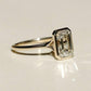 3 CT Emerald Cut Moissanite Engagement Ring Bezel Set Wedding Rings