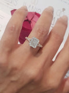 2.5CT Radiant Cut Moissanite Engagement Ring Set - MinimalistJewels