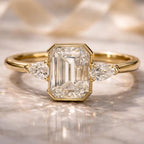 Emerald Cut Moissanite Engagement Ring Main