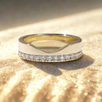 14K Gold Moissanite Cigar Wedding Band